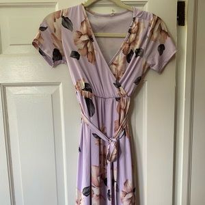 Floral Pink Blush Maternity Dress